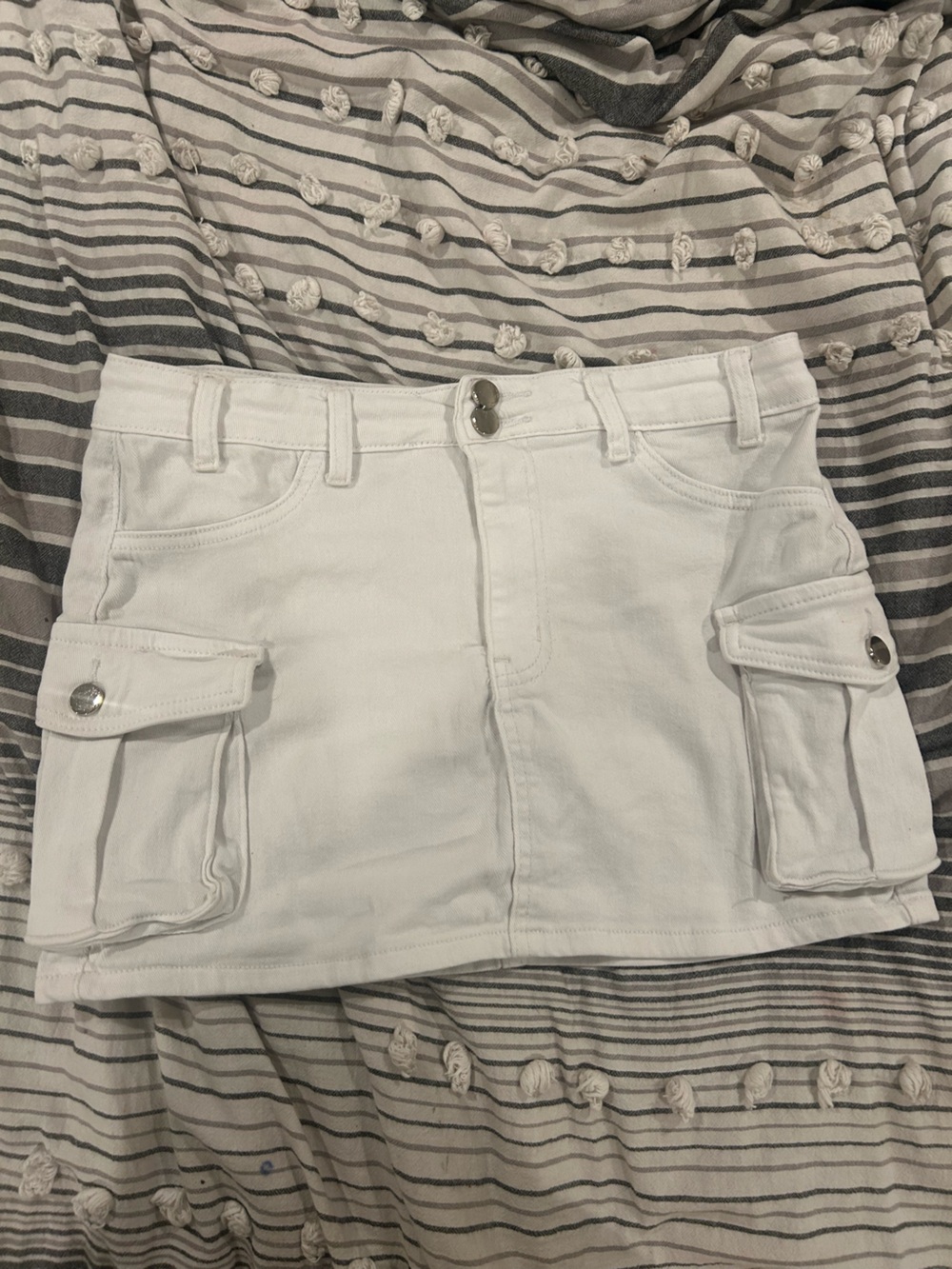 Amazon White Women's Cargo Mini Skirt with Utility Pockets